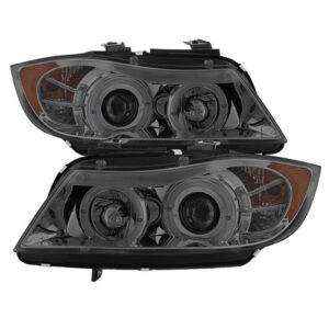 BMW E90 3-Series 06-08 4DR Projector Headlights - Smoke