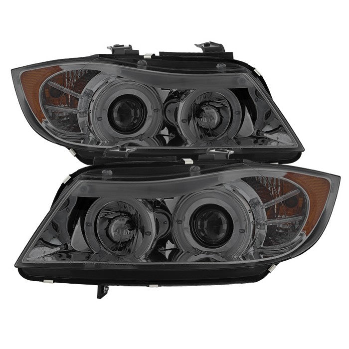 BMW E90 3-Series 06-08 4DR Projector Headlights - Smoke