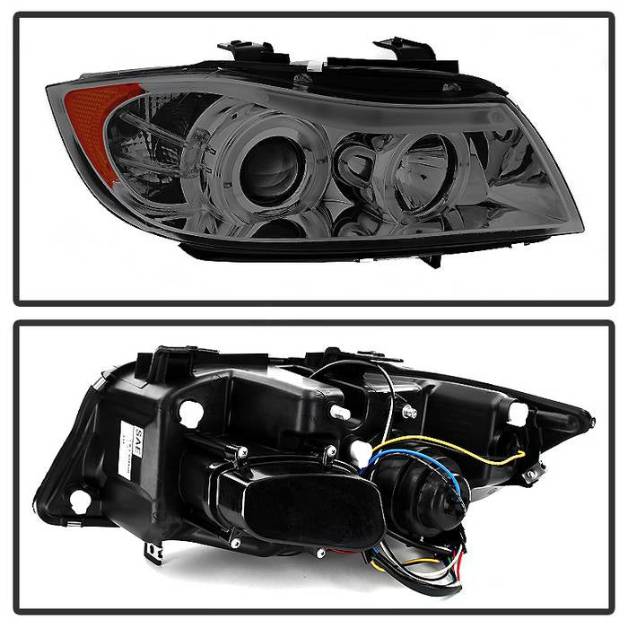 BMW E90 3-Series 06-08 4DR Projector Headlights - Smoke - Image 2