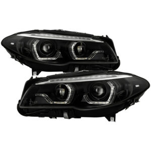BMW 5 Series F10 2011-2013 Projector Headlights - Black