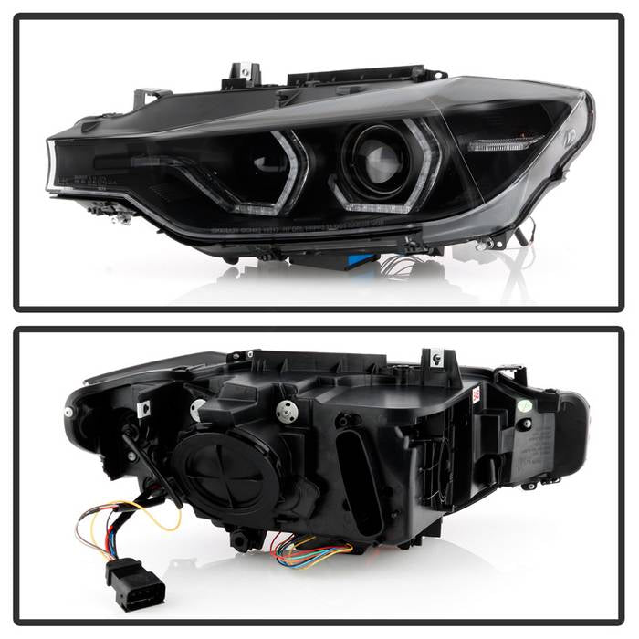 BMW F30 3 Series 2012 - 2014 4DR Projector Headlights - Black - Image 2
