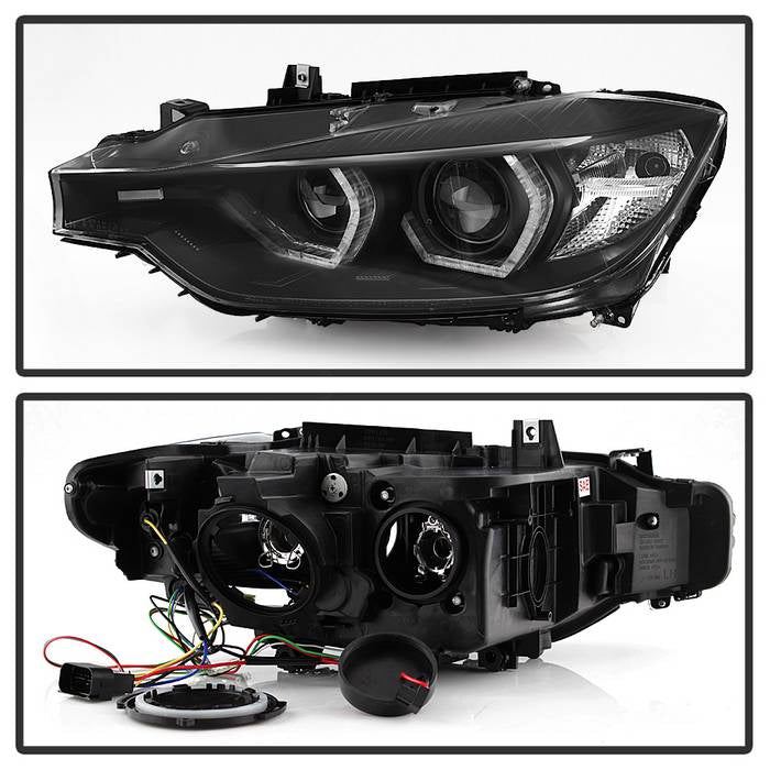 BMW F30 3 Series 2012 - 2014 4DR Projector Headlights - Black - Image 2