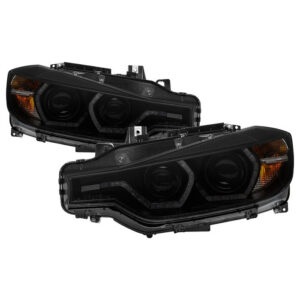 BMW F30 3 Series 2012 - 2014 4DR Projector Headlights - Black Smoke