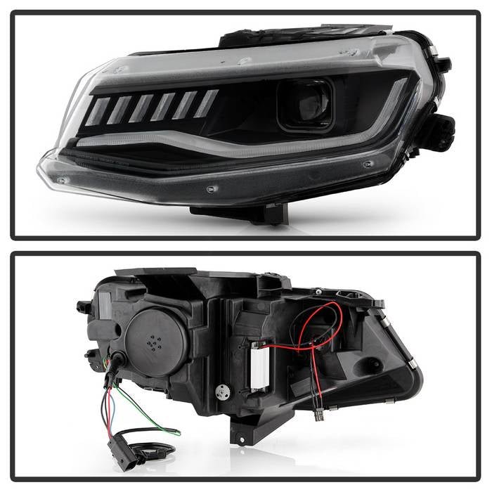 Chevy Camaro 16-18 Halogen Model Full LED Headlights- Black - Image 2
