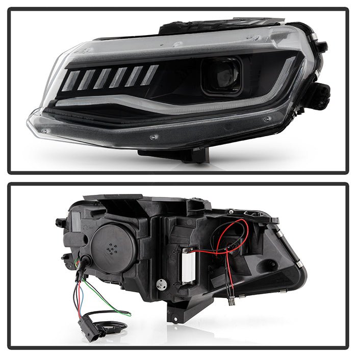 Chevy Camaro 16-18 Halogen Model Projector Headlights- Black - Image 2