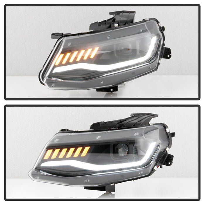Chevy Camaro 16-18 Halogen Model Projector Headlights- Black - Image 7