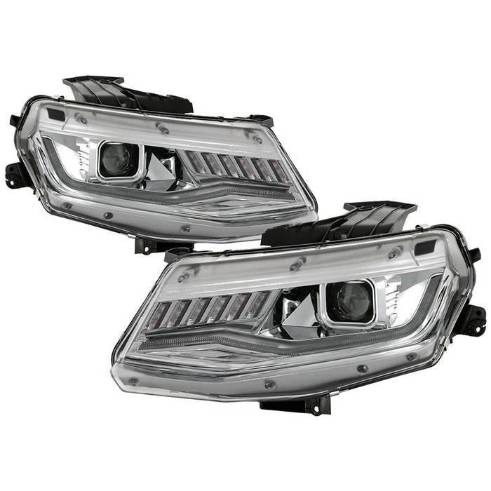 Chevy Camaro 16-18 Projector Headlights-Sequential Turn Signal- Chrome