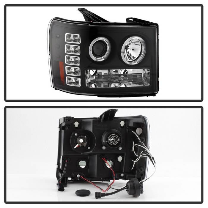 GMC Sierra 1500/2500/3500 07-13 / GMC Sierra Denali 08-13 /GMC Sierra 2500HD/3500HD 07-13 Projector Headlights -Black - Image 2