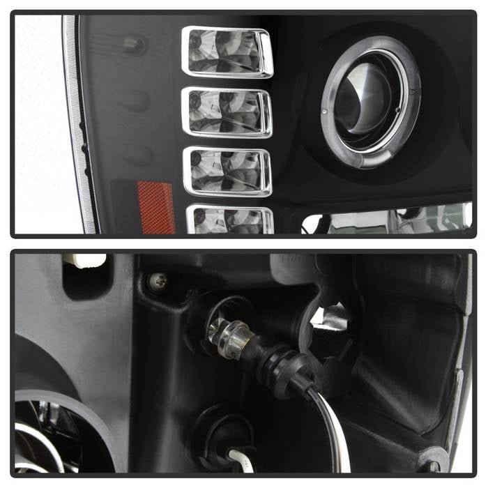 GMC Sierra 1500/2500/3500 07-13 / GMC Sierra Denali 08-13 /GMC Sierra 2500HD/3500HD 07-13 Projector Headlights -Black - Image 4
