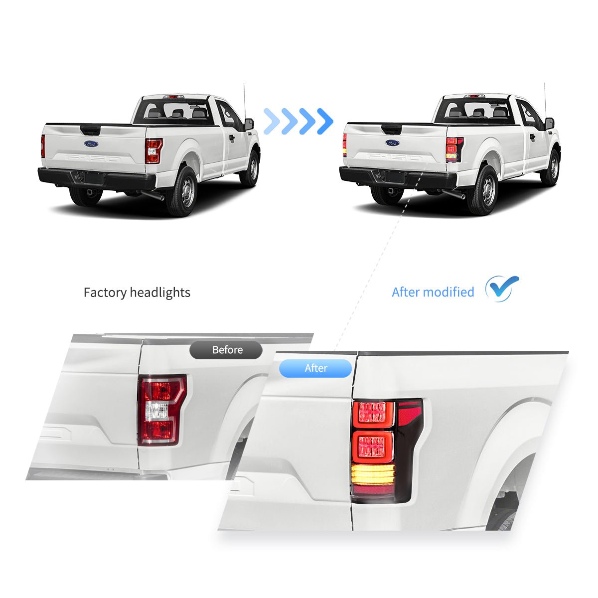 15-20 Ford F150 13th Gen (P552) Vland LED Tail Lights With Sequential Turn Signal - Image 15