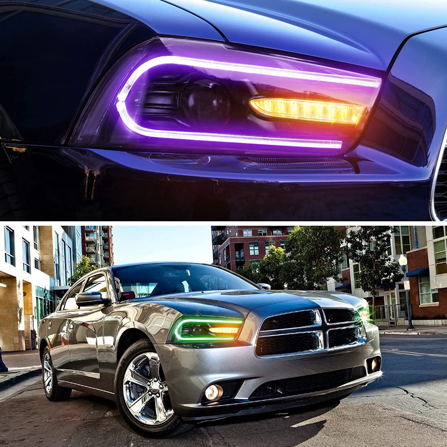 VLAND LED RGB Headlights Multicolor DRL For Dodge Charger 2011-2014 Headlamps Assembly - Image 5