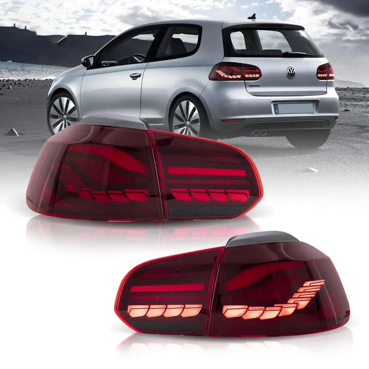 08-14 Volkswagen Golf 6th Gen Mk6 (5K) Hatchback Vland II OLED Tail Lights With Dynamic Welcome Lighting (GTS Style) - Image 2
