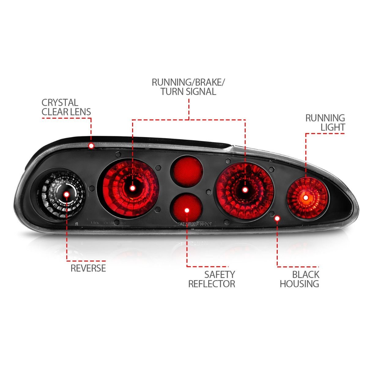 CHEVY CAMARO 93-02 TAIL LIGHTS BLACK - Image 3