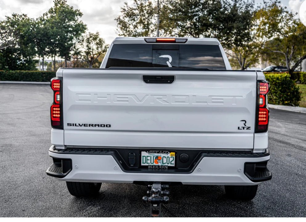 Chevy Silverado 1500 19-23 (Replaces OEM LED Tail Lights ONLY) Tail Lights OLED Red Smoked - Image 2