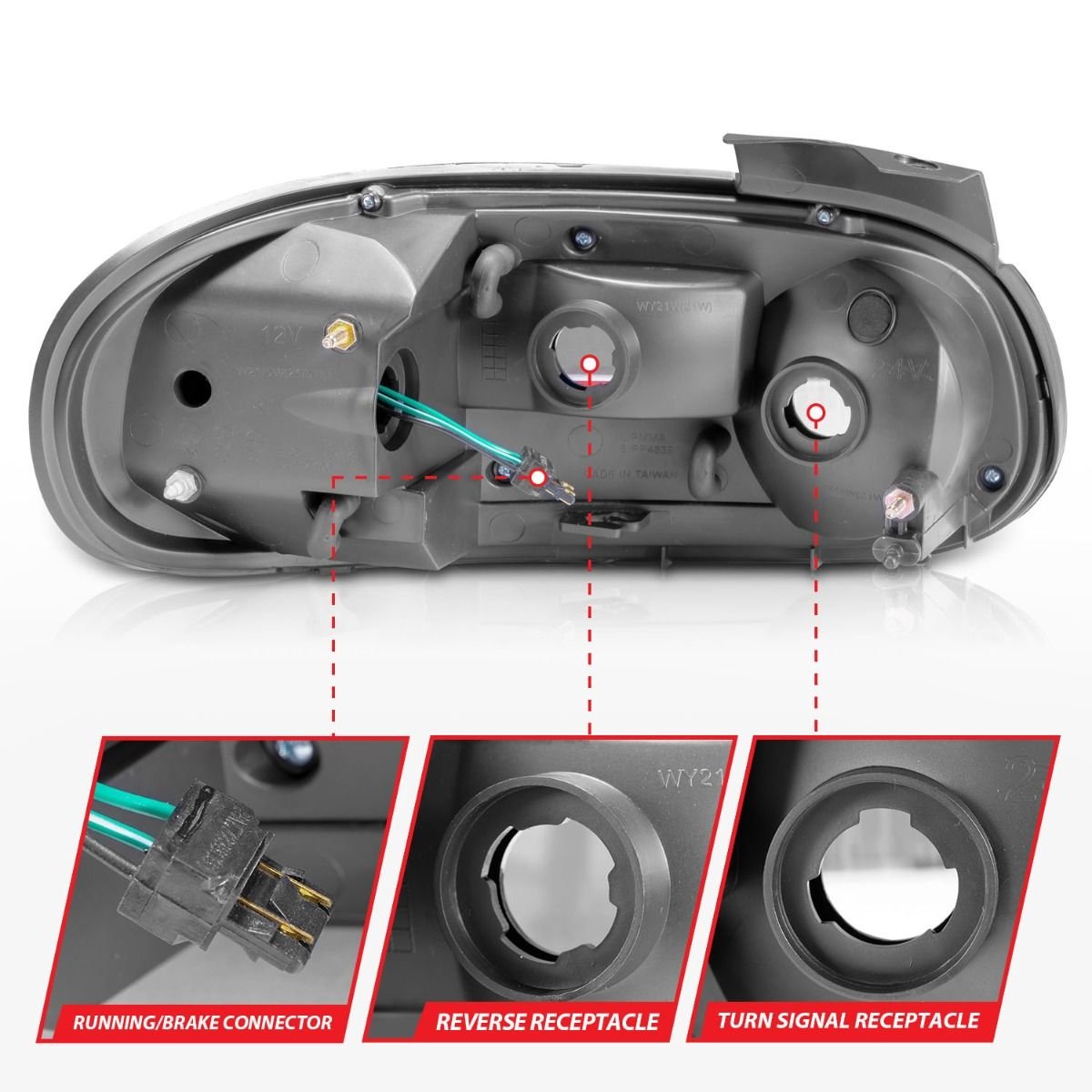 Mazda Miata 98-05 Led Tail Lights W/ Black Housing - Image 4