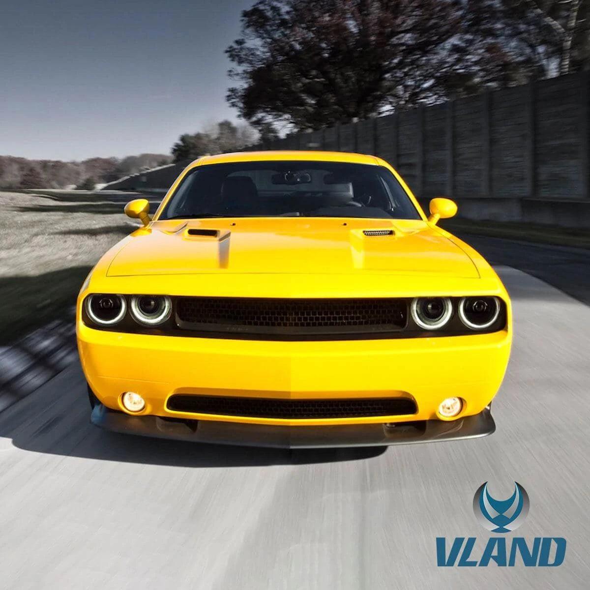 VLAND LED Halo Headlights For Dodge Challenger 2008-2014 Dual Beam DRL(White) With Sequential Turn Signals - Image 8