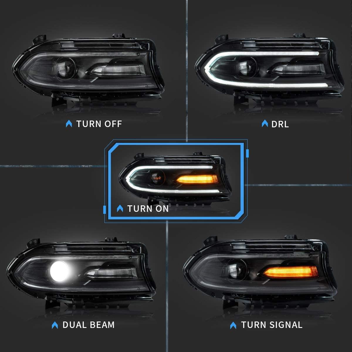 VLAND LED Headlights For Dodge Charger 2015-UP OEM Factory Front Lights Assembly - Image 5